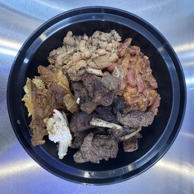 D.Salam's African Cuisine - Senegalese Halal buffet's Chicken, Lamb, and 2 Bean dishes