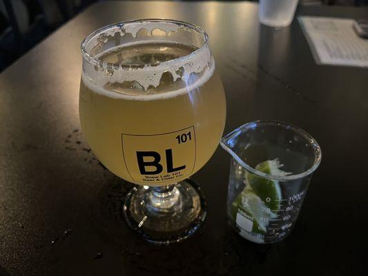 Lavender beer with lime