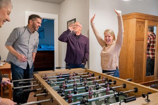 Foosball fun in the game room