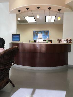 Reception desk, clean front office