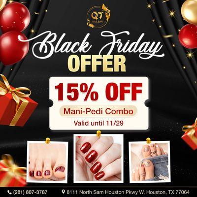 BLACK FRIDAY OFFER! 
 Enjoy 15% OFF our Mani-Pedi Combo! 
 Valid until November 29th, 2024!

Winter can leave hands and feet dr