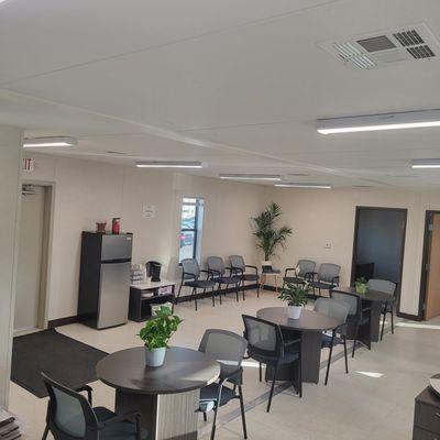 Interior view of the Riverhead Mazda temporary showroom