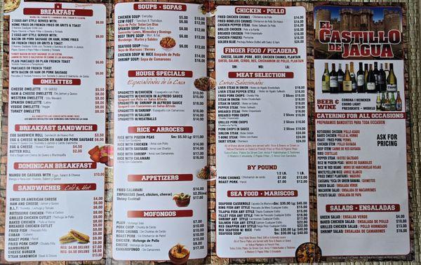 Updated menu