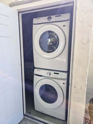 Installed stacking washer & dryer