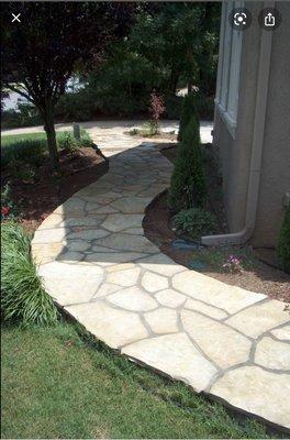 Natural stone walk way