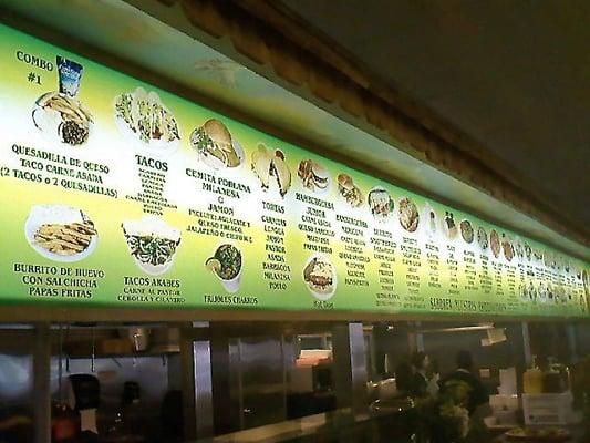 the impressively long menu there.