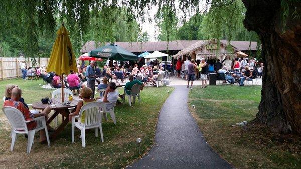 Open air tiki bar and pavilion is a great place to meet up with friends or to enjoy a nice meal.