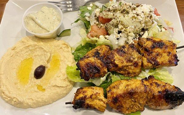 Chicken kebab plate