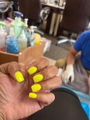 Bright yellow nails! New dip set