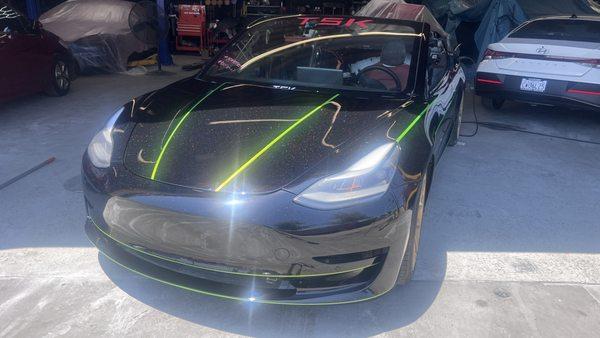 Tesla after custom painting