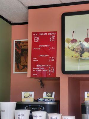 Ice cream prices