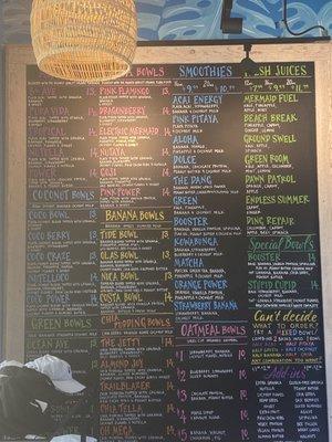 Wall menu!