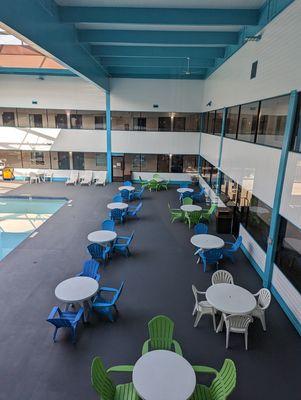 Pool area seating.