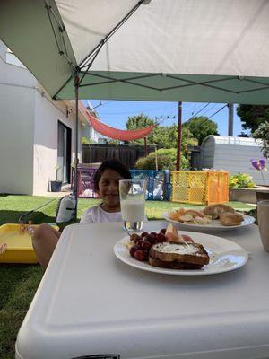 Breakfast outside