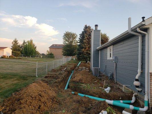 Dry basement drainage project.