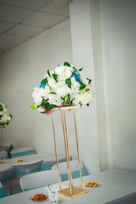 Centerpieces along with chair decorations