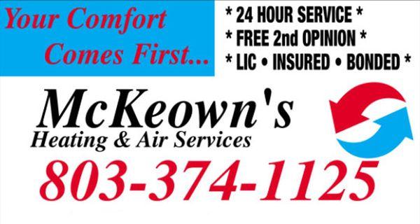 McKeown's Heating and Air Advertisement