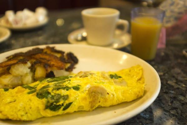 Mushroom & Spinach omelette