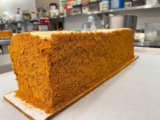 gorgeous side view of russian honey cake