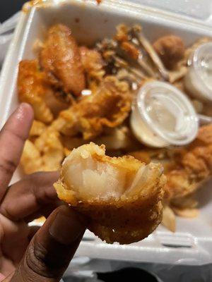 2 Piece Pollock Fish and 5 Piece Wings Combo