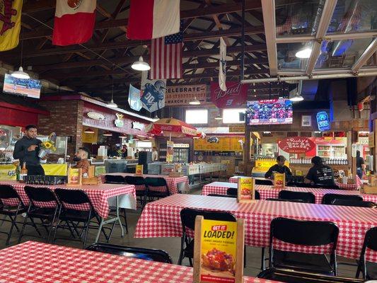 The serving area, and dinning area