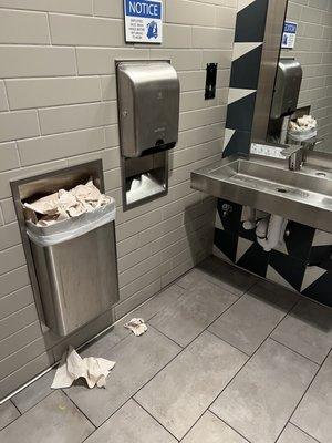 Dirty, soap dispenser is gone, zero responsibility from manager to take a look. Employee must wash their hand