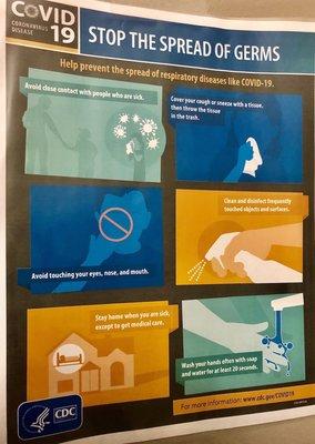 CDC reminder poster in bathroom...