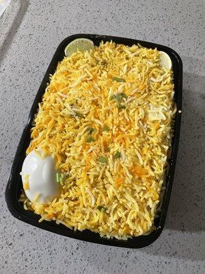 Boneless Chicken Biryani -- all the meat is below!