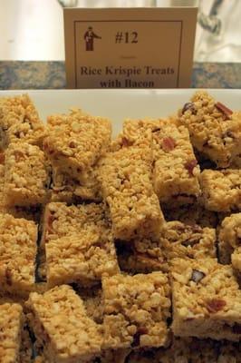 Rice Krispie treats we made with Coursey's bacon!