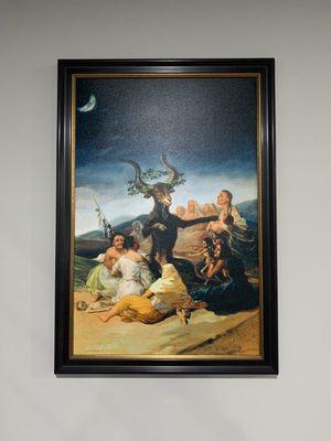 "The Witches Sabbath" by Francisco Goya in a custom frame