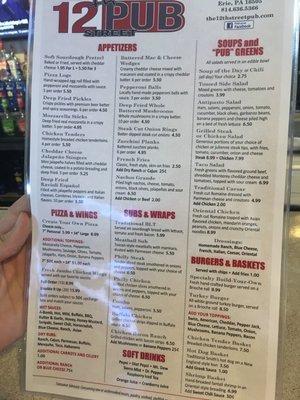 Food menu