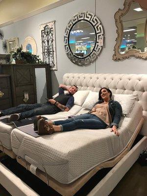 Happy Customers trying our Adjustable Bed.