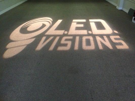 Led visions gobo inside the store