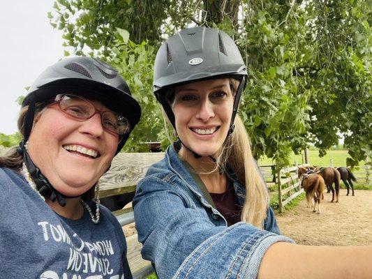 Waiting to start our trail ride