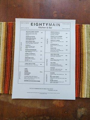 Food menu