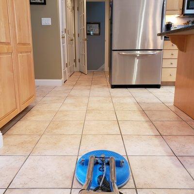 Professional tile and grout cleaning service.