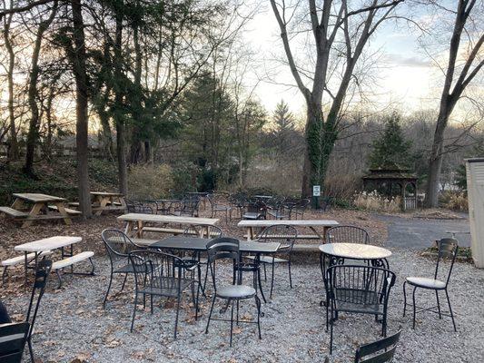 The terrace on a warm December day