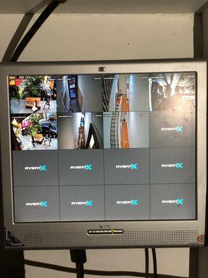 8 channel DVR, installed 7 of the 8 cameras. Indoor and outdoors cameras installed.