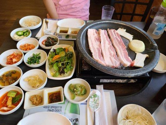 outdoor patio korean BBQ restaurant attached to sauna is the best price, quality and service