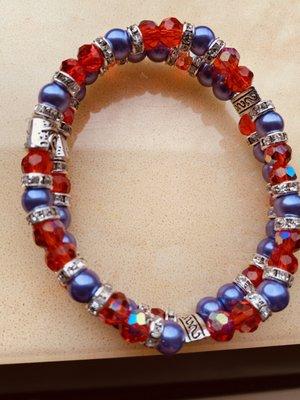 7 inch double stack bracelet with rondelle beads and spacers