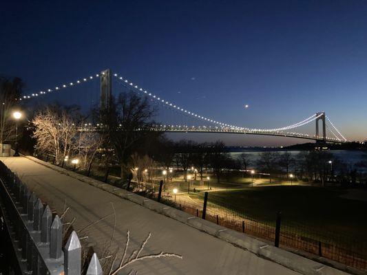 Verrazano Bridge under night sky