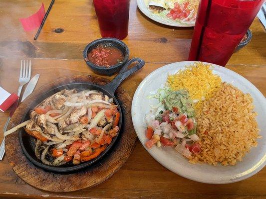 Sizzling chicken fajitas