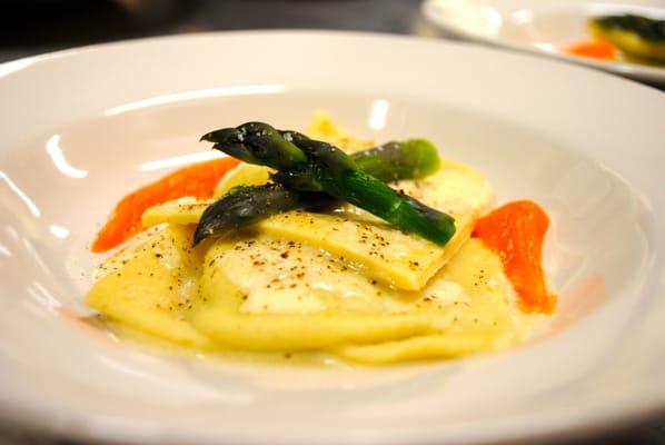 Chef Nick's asparagus ravioli