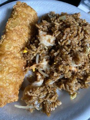 Shrimp Egg Roll and shrimp fried rice