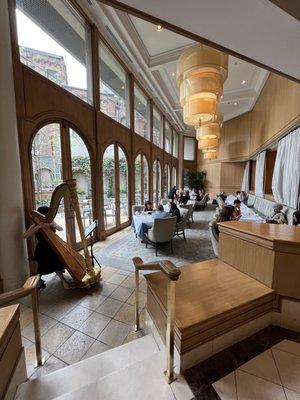 Tea room with a harpist