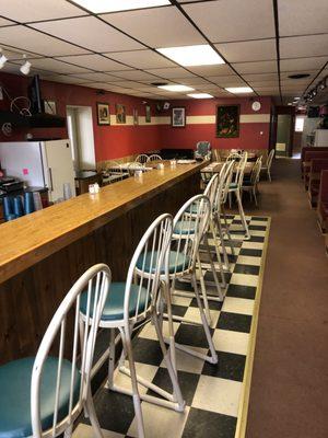 Bar and dining room.