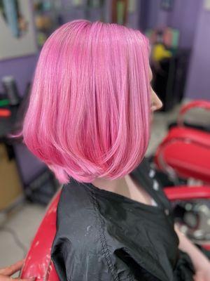 Pink hair by Alexis.