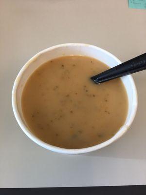 Broccoli cheese soup. I never knew it could look so unappetizing.