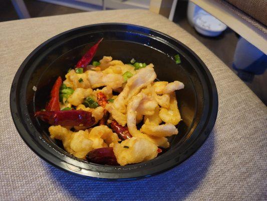 Salt and pepper calamari. (I already ate some before taking a picture as it was so delicious!)