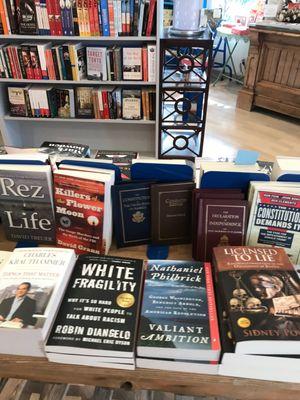 Book display at River House Books